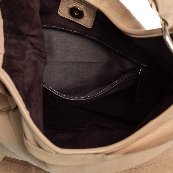 YSL Yves Saint Laurent Beige Leather St. Tropez Hobo Purse - Picture 12 of 12